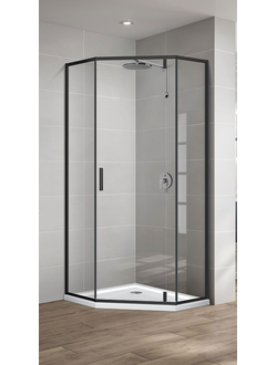 Душевой уголок Slim-U VSP-2SU900CLB, 900*900, м.черный, стекло прозрачное
