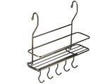 Полка на рейлинг малая, с крючками, 260х100х268 мм, бронза, MX-402