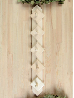 Вешалка «Фигурная» 5 крючков, липа