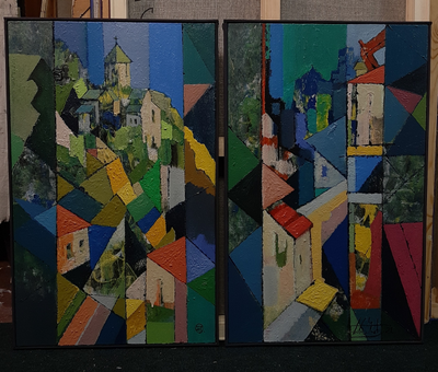 Тбилиси. Диптих. 2021. Холст, масло. 80х100 см.