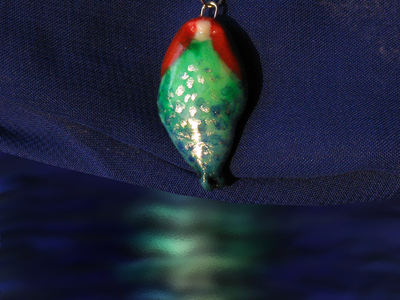 Рыбка Русалда. Сказочный кулон из холодного фарфора в виде рыбки-русалочки