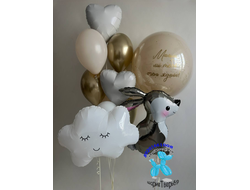 Набор воздушных шаров на выписку "Зайчик и облако"