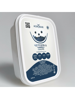 Замороженное пюре Агробар, Черника, 250 г