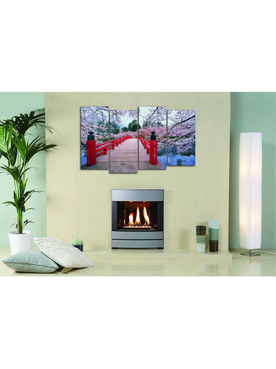 Модульная картина "Цветущий мостик. Сакура"