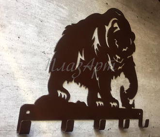 Вешалка настенная металлическая медведь