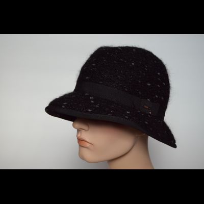 Фетровая черная шляпа с  вязаной отделкой Vizio Италия 6924 PL