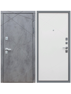 Стальная дверь Дуэт БР / МДФ ЛУЧИ Белый матовый