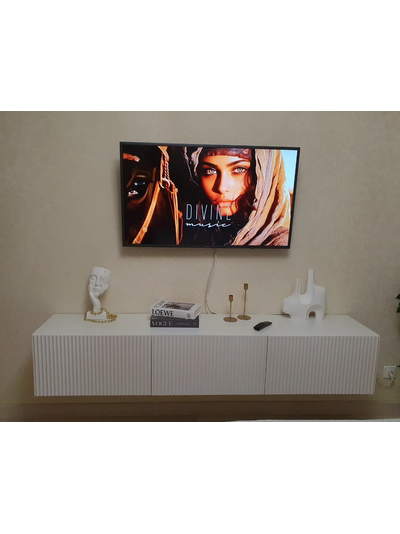 Инфинити тумба под ТВ подвесная 1800 мм Белый / мдф белый матовый