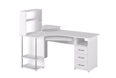Стол компьютерный С-237 с полкой СЕ-237 Белый структурный