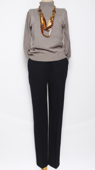 Брюки "Прямые" трикотажные т.синие р.48-58