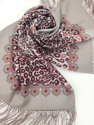 Павловопосадский платок Леопарды 2118-3