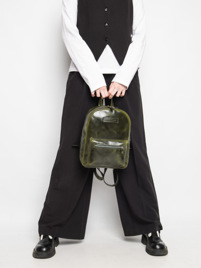 Женский кожаный рюкзак Anzolla dark green (арт. 
3040-11)