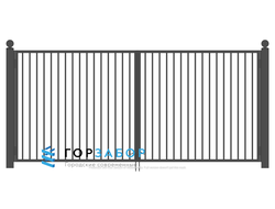 Распашные сварные ворота для забора SZ15-10 из металлического профиля заказать по чертежу