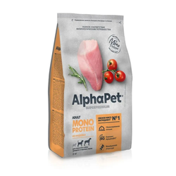 AlphaPet (АльфаПет) Superpremium Monoprotein сухой корм для взрослых собак средних и крупных пород с индейкой, 2 кг