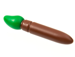 Minifigure, Utensil Paint Brush with Molded Green Bristles Pattern, Reddish Brown (93552pb04 / 6359662)