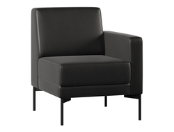 Модуль Everprof Gamma с подлокотником одноместный левый Экокожа Черный