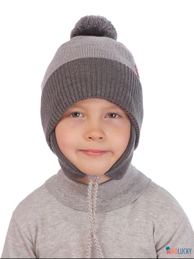 Шапка 18101-09, цвет, серый, темно-серый р. 52-54