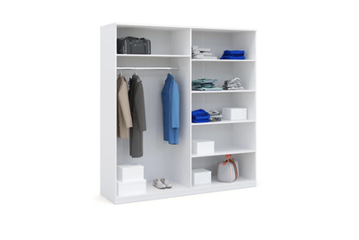 Шкаф Аврора 4-дв Ателье светлый и белый