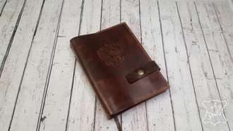 подарок руководителю, Ежедневник с гербом РФ, ежедневник из натуральной кожи, оригинальный подарок