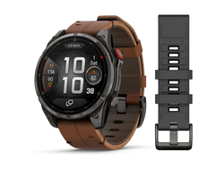 Garmin Fenix 8 Pro 47mm Amoled Sapphire Titanium Carbon Gray DLC with Chestnut Leather Band (010-03198-40)