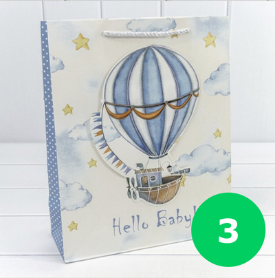 Пакет подарочный "Детский" с 3Д аппл.(микс), 26*32*10см