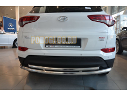 Защита заднего бампера  (кроме двигателя 2,4) d60/42 для Hyundai Tucson (2018-2021)