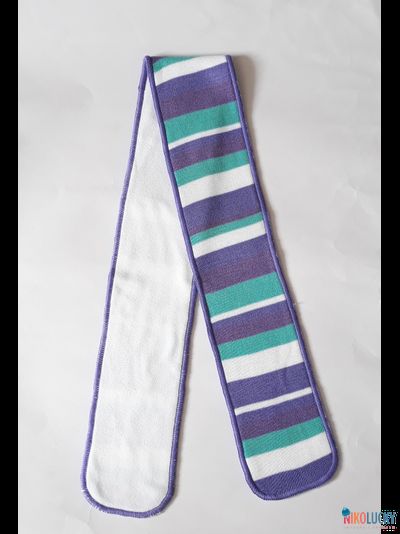 Шарф М10П17, цвет белый,сиреневый,бирюзовый, р.12/112 см