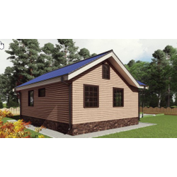 Одноэтажный каркасный дом с двумя спальнями 62м² (SK19)