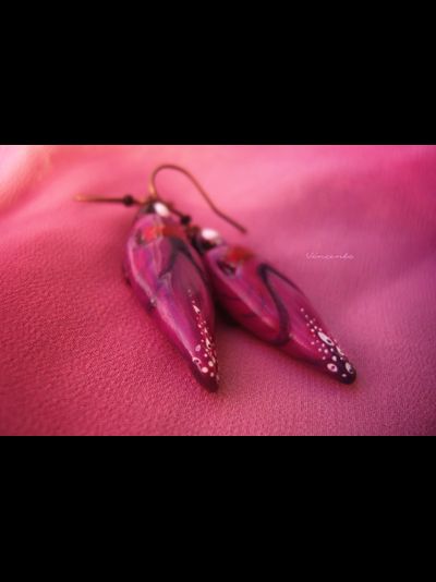 &quot;Вальс магнолии&quot;, комплект украшений из фарфора (серьги и подвеска)