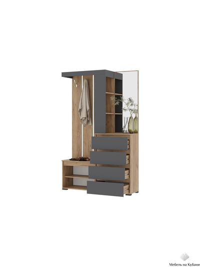 Хелен ПР 01 прихожая Дуб Крафт золотой/Графит