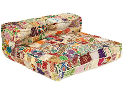 Модуль мягкий со спинкой Secret De Maison FANCY (mod. MA-101) cotton patchwork, 80х80х43см, этнический Patchwork