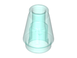 Cone 1 x 1 with Top Groove, Trans-Light Blue (4589b / 6139460 / 6172241 / 6337639)