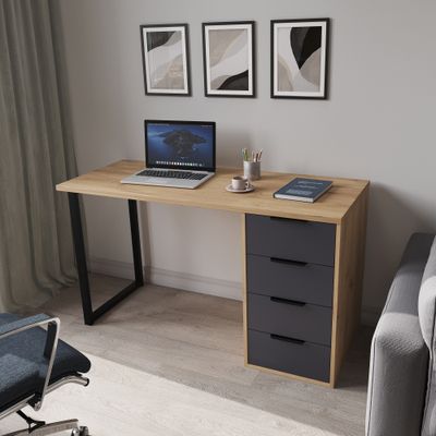 Стол С-402 дуб крафт золотой/графит