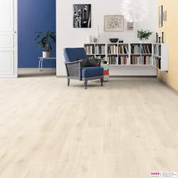 Декор ламината Haro Дуб Савона Белый 538648 в интерьере гостиной