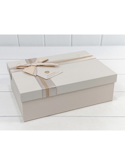 Коробка подарочная с бантом (пудровая), 23*17*6,5см