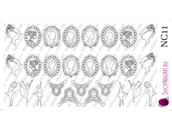 Слайдер дизайн NC11 - Трафарет, Камея, балерины, черный