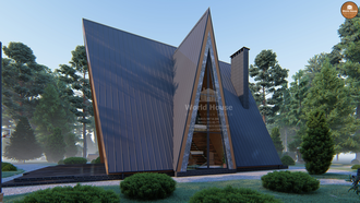 Шикарный дом - шалаш треугольной формы 240м2