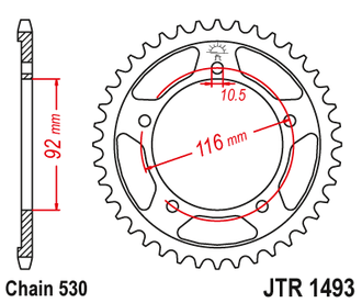 Звезда ведомая (41 зуб.) RK B6832-41 (Аналог: JTR1493.41) для мотоциклов Kawasaki