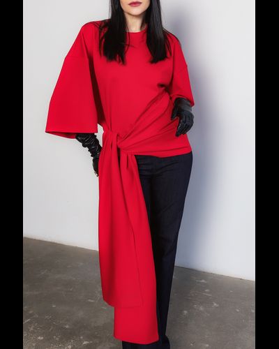 Футболка женская из джерси пунто милано (красный)