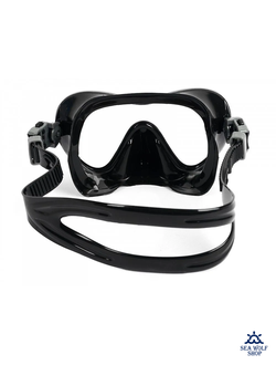 Маска для дайвинга с трубкой Sargan "АГИДЕЛЬ" черно-корич. силикон, комплект