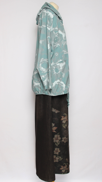 Ветровка-пыльник хлопок "СЕРЫЕ РОЗЫ" морская волна до р.54