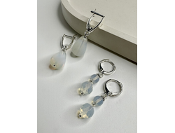 Серьги с лунным камнем