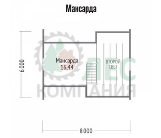 Дом из бруса 6x8 с мансардой