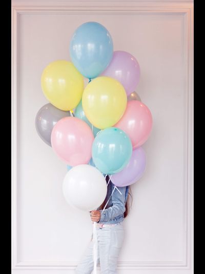 15 ГЕЛИЕВЫХ ШАРОВ "Пастель"