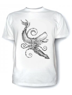 футболка с черно белым принтом