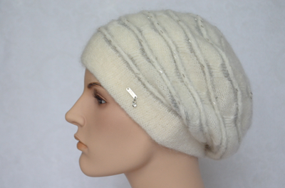 Женский берет со стеклярусом Vizio Италия 6938 белый