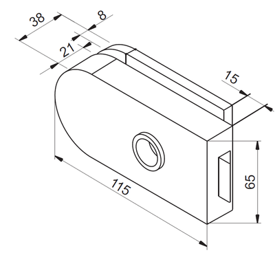ID600SC Замок плоский (черный)