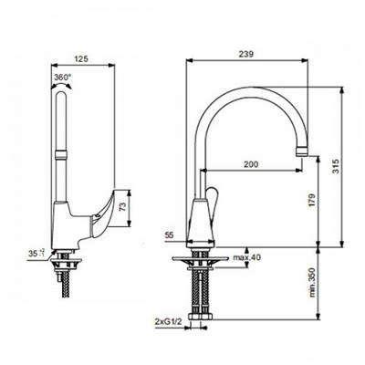 Смеситель для кухни Vidima Орион BA365AA хром