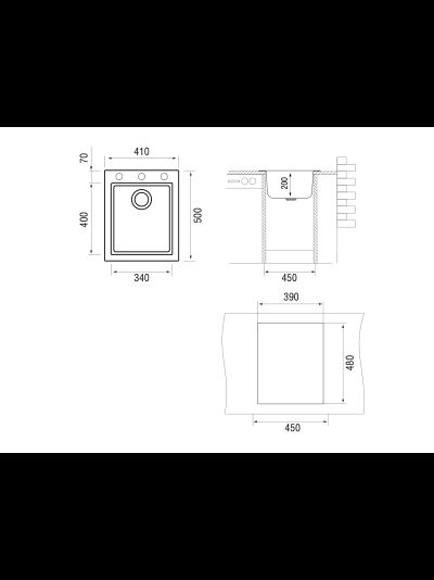 Мойка LONGRAN Cube CUG410.500