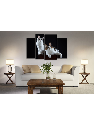 Модульная картина "Статуэтки на тумбочке"